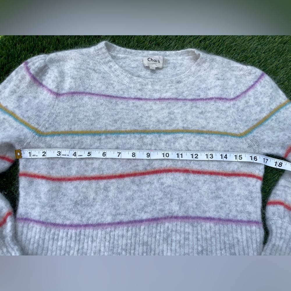 Anthropologie Charli Multicolor Striped Alpaca Blend Sweater (17” pit to pit) - Picture 3 of 9